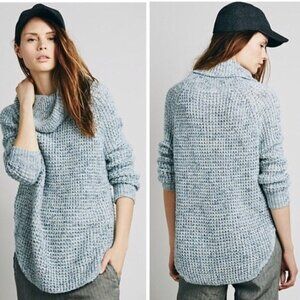 Free People Blended Wool Dylan Tweed Pullover Sweater